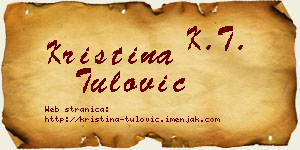 Kristina Tulović vizit kartica